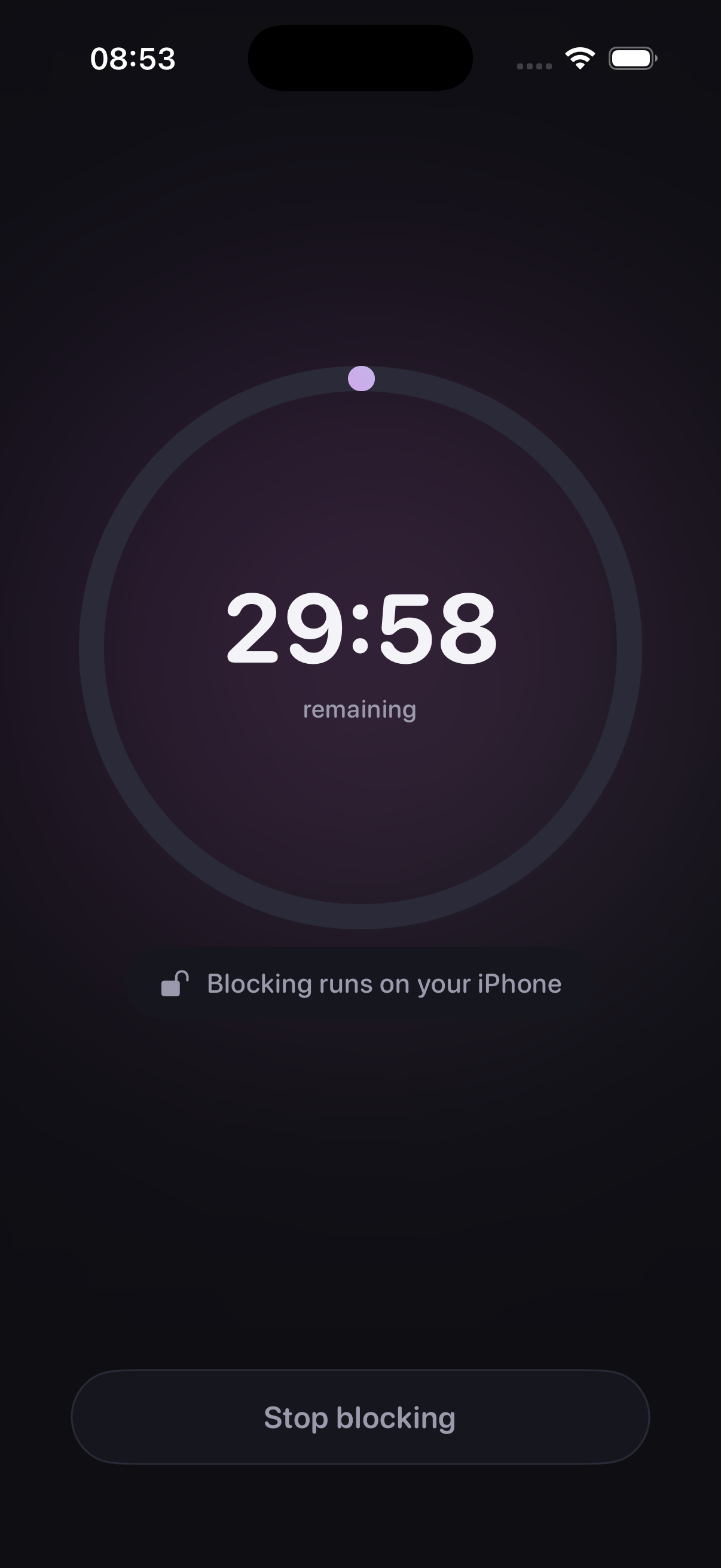Block now screen